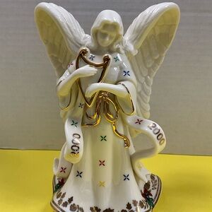 Elegant Holiday Angel Figurine with Gold Accents